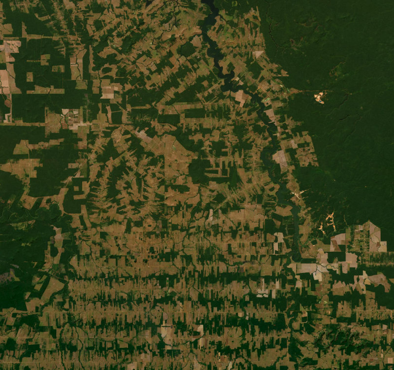 Wider satellite view around Rondônia, Brazil